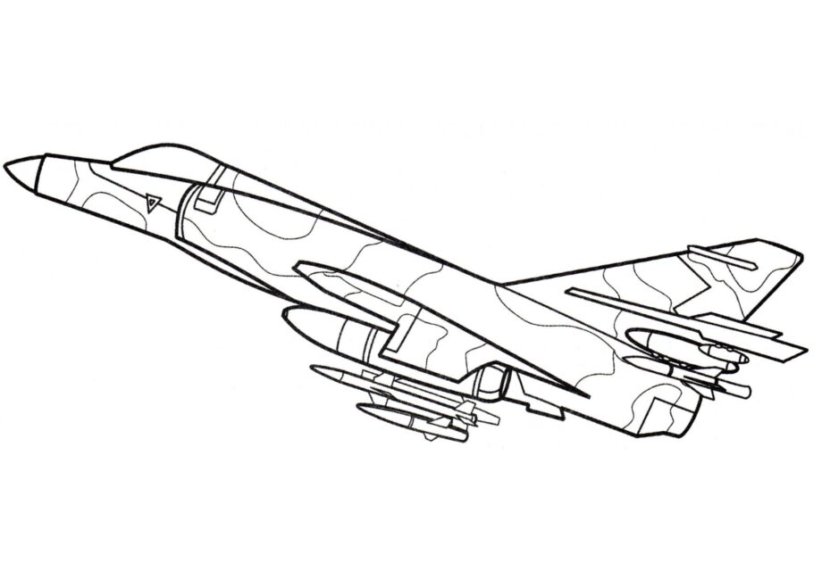 Avion d'Attaque Etendard 4 Coloriage