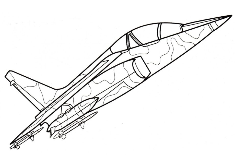 Avion d'Attaque Léger Alpha Jet Coloriage