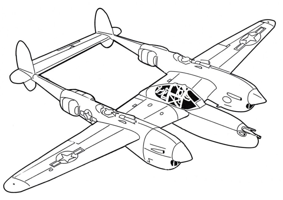 Lockheed P-38 Lightning Coloriage