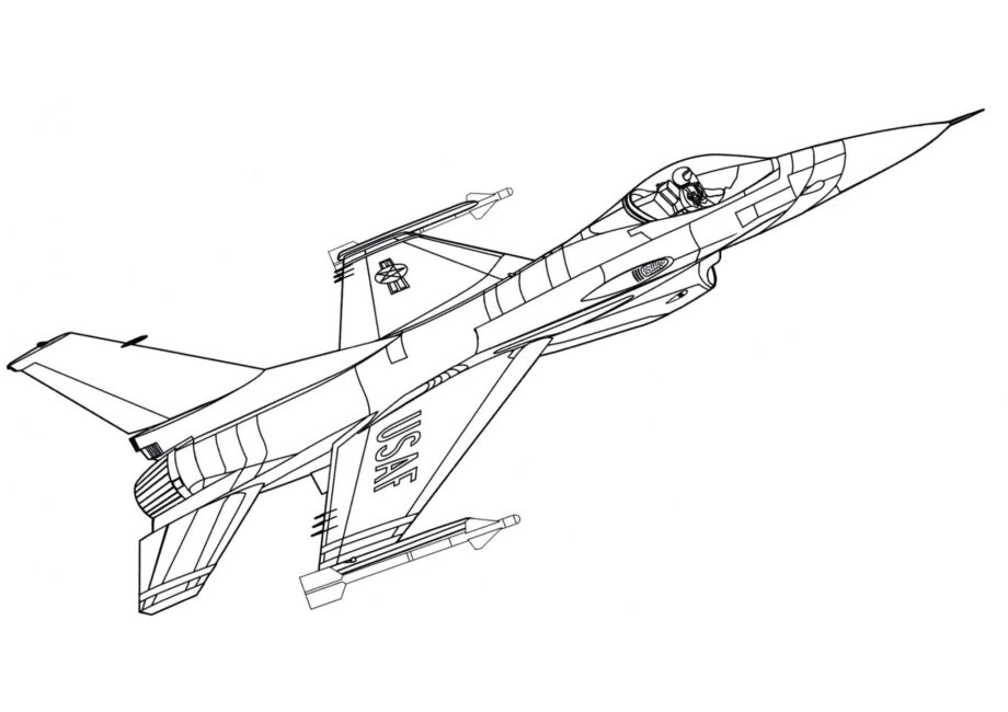 Bombardier F-16C Coloriage