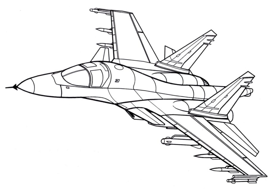 Chasseur Multirôle Su-34 Coloriage