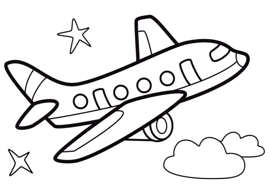 Avion en Vol Coloriage