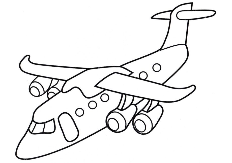 Avion dans le Ciel Coloriage