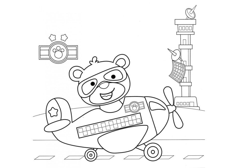 Pilote Ours Coloriage