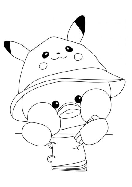 Lalafanfan Canard Pikachu Coloriage