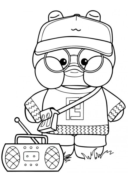 Lalafanfan avec une Boombox Coloriage