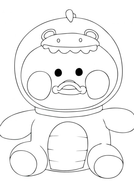 Lalafanfan Canard Astronaute Coloriage