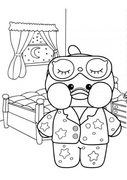 Lalafanfan Canard en Pyjama Coloriage