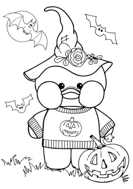 Canard à Halloween Coloriage