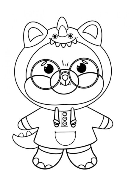 Shiba en Costume de Crocodile Coloriage