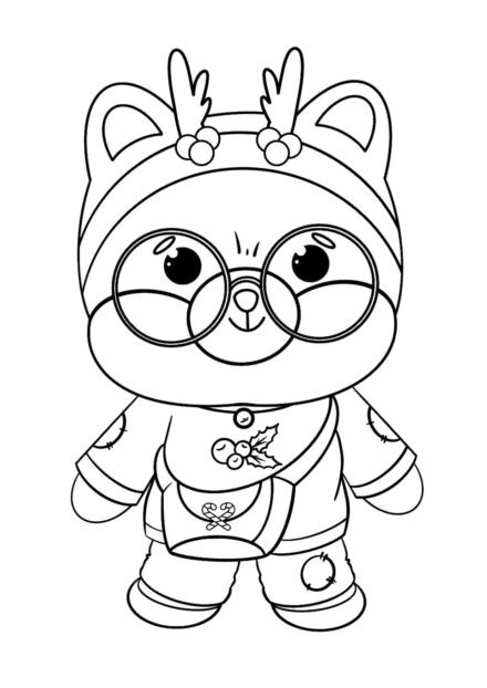 Shiba avec des Cornes sur un Bandana Coloriage