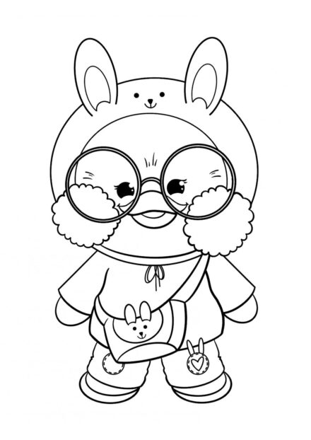 Lalafanfan en Costume de Lapin Coloriage