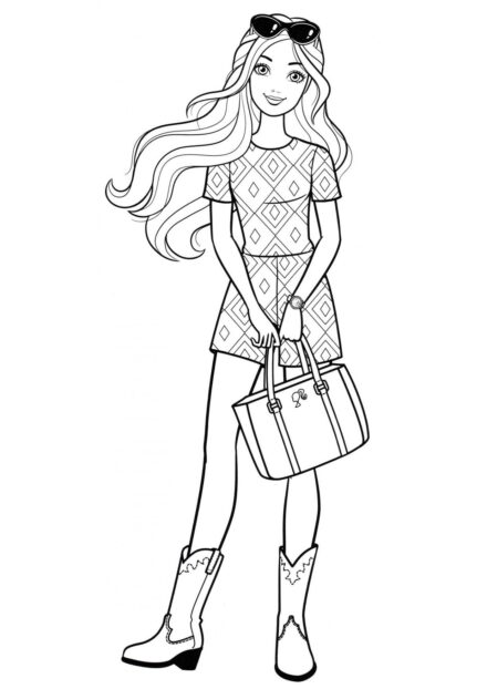 Barbie dans une nouvelle tenue Coloriage