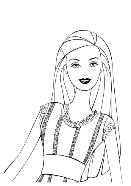 Barbie adorable Coloriage