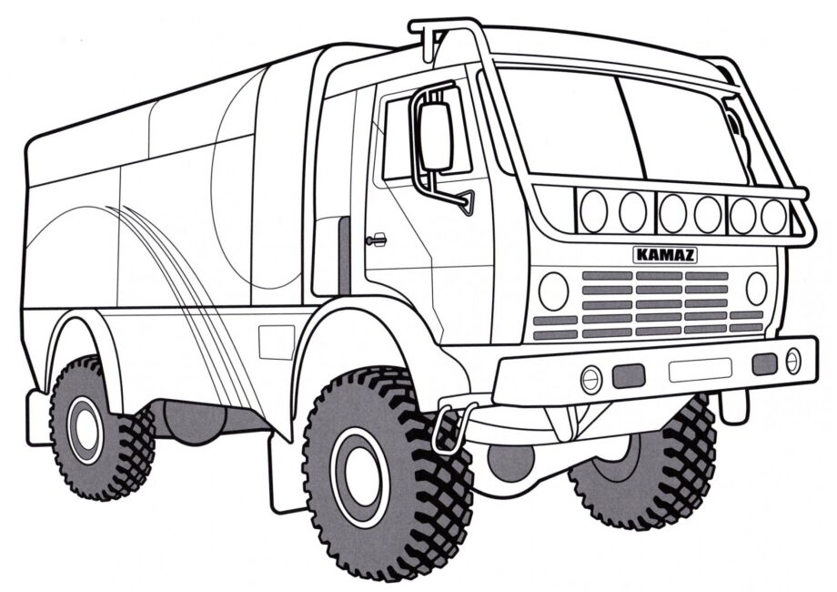 Page de Coloriage KamAZ 4326