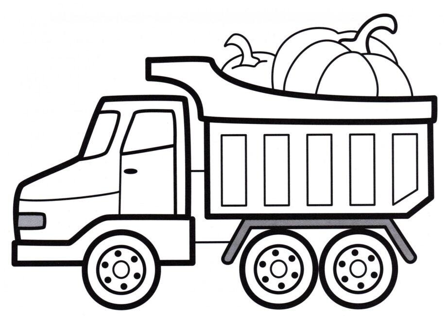 Page de Coloriage Camion avec Légumes