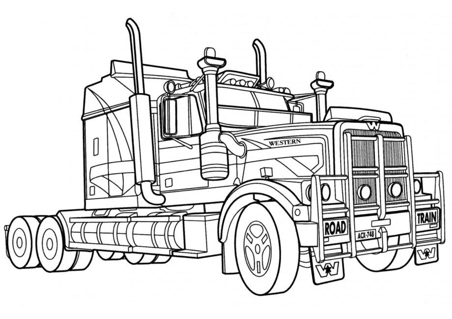 Page de Coloriage Camion Australien