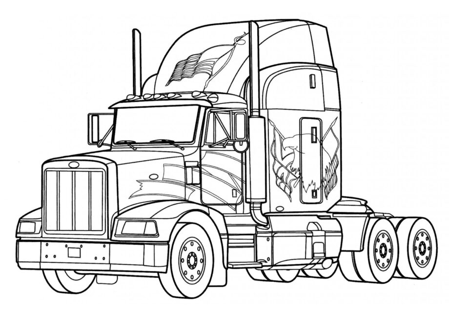 Page de Coloriage Peterbilt 377