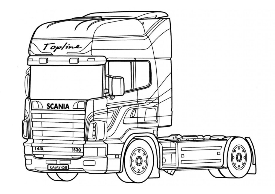 Page de Coloriage Scania 144 Topline