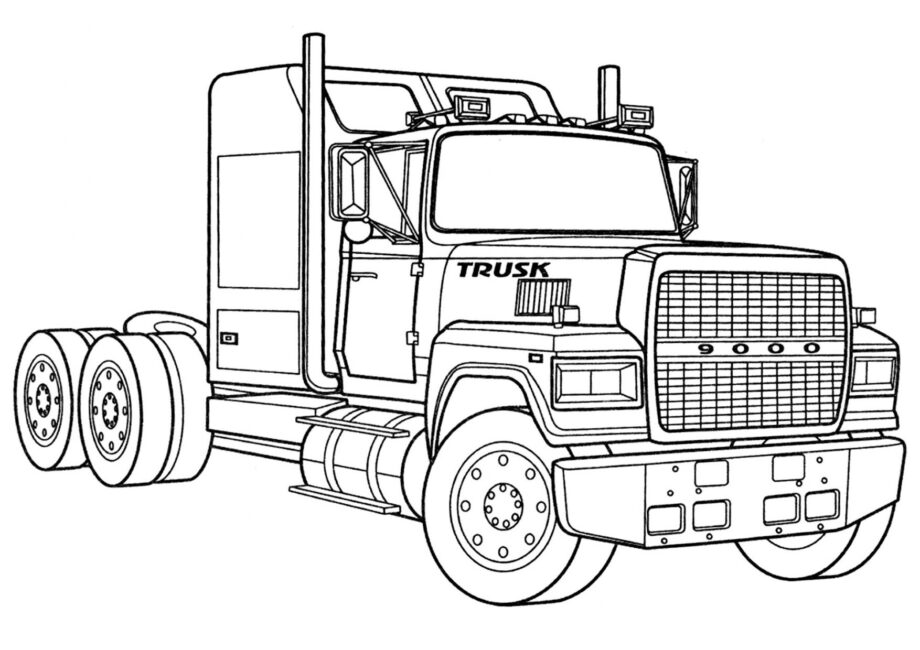 Page de Coloriage Camion Américain Ford 9000