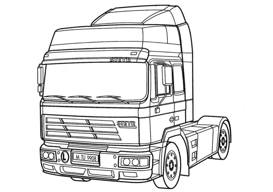 Page de Coloriage Camion Steyr