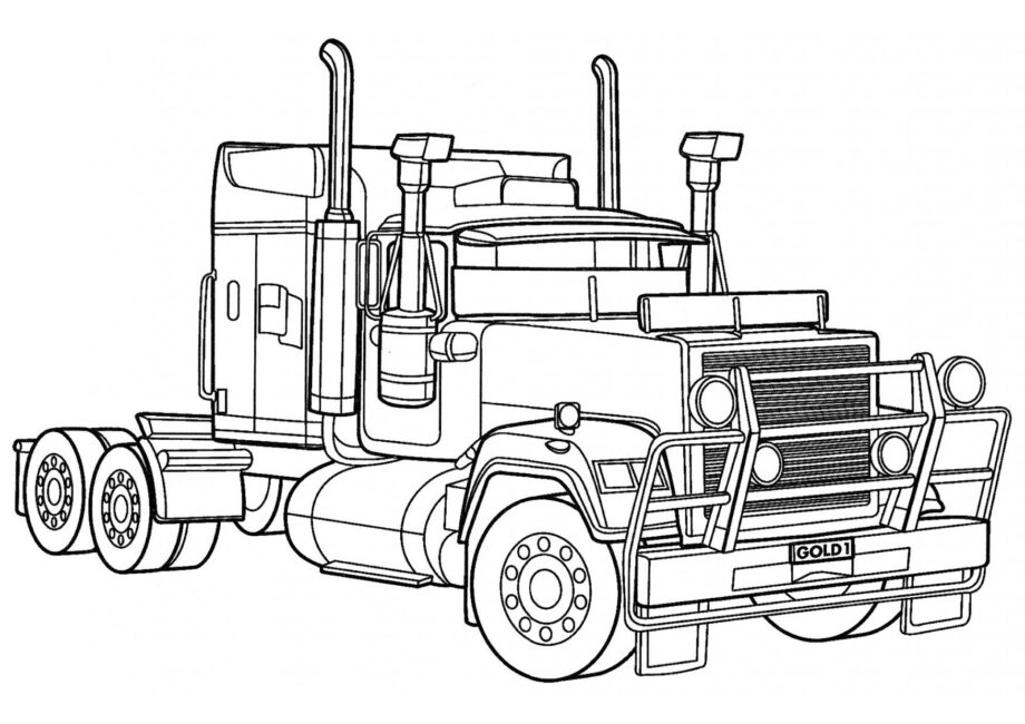 Page de Coloriage Camion de Pétrole Américain