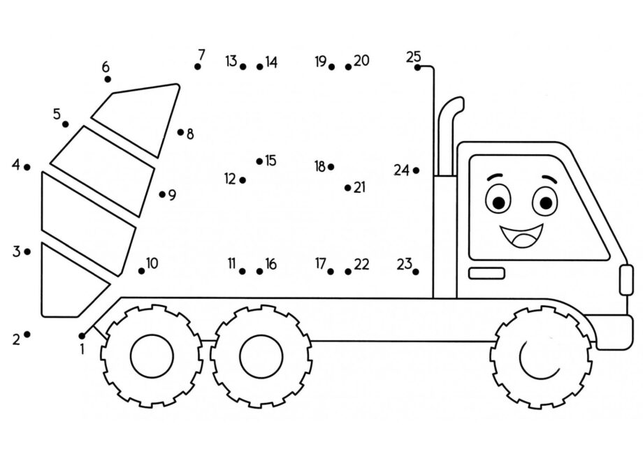 Page de Coloriage Camion à Bacs Verts