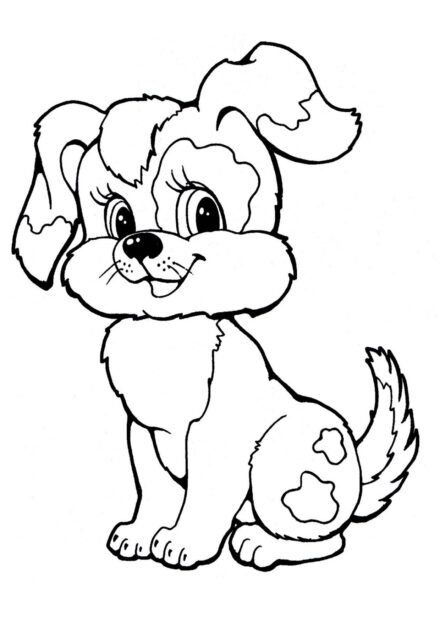 Page de Coloriage : Chien Heureux