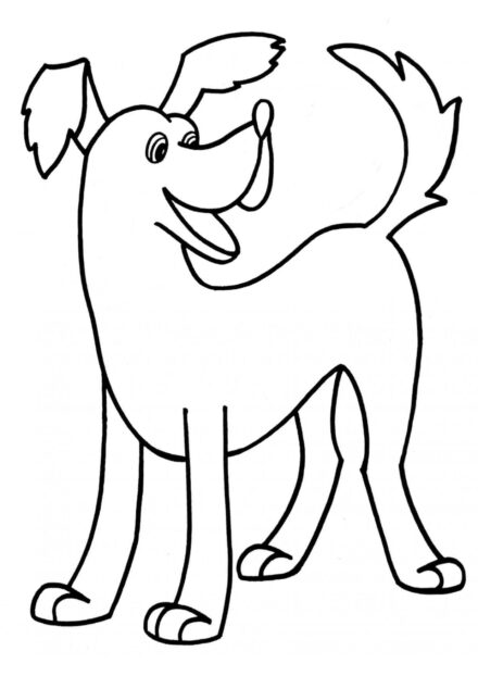 Page de Coloriage : Chien Joyeux