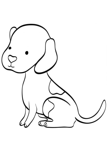 Page de Coloriage : Chiot Tacheté