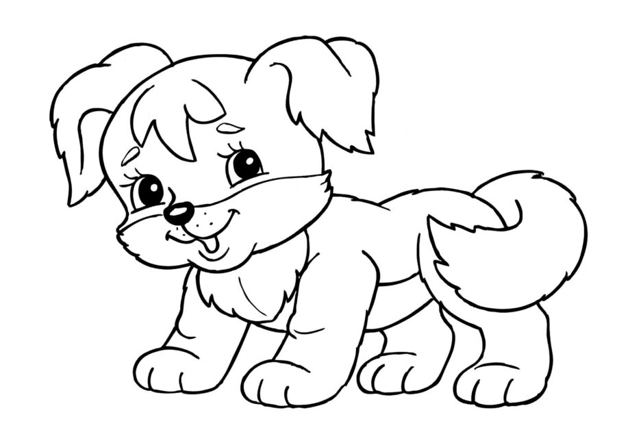 Page de Coloriage : Joli Chiot