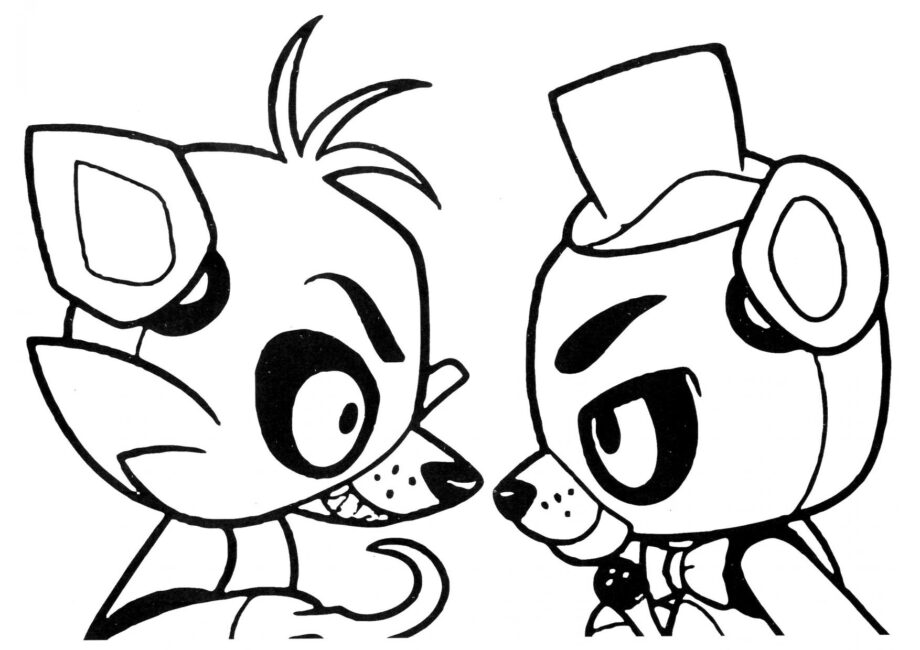 Foxy et Freddy Coloriage