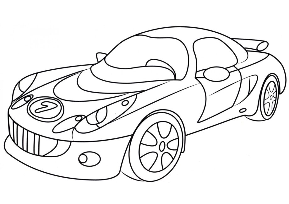 Page de Coloriage Voiture de Course Lumineuse