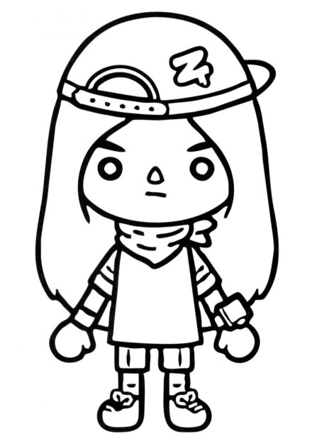 Toca Boca Coloriage - Fille avec une Casquette