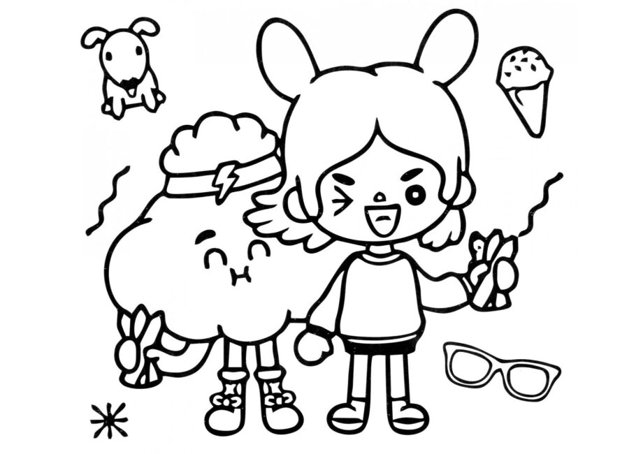 Toca Boca Coloriage - Rita avec un Crumpet