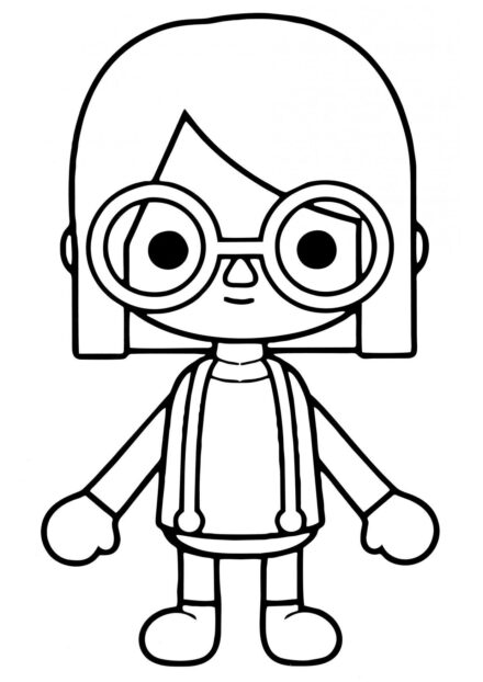 Toca Boca Coloriage - Fille avec des Lunettes