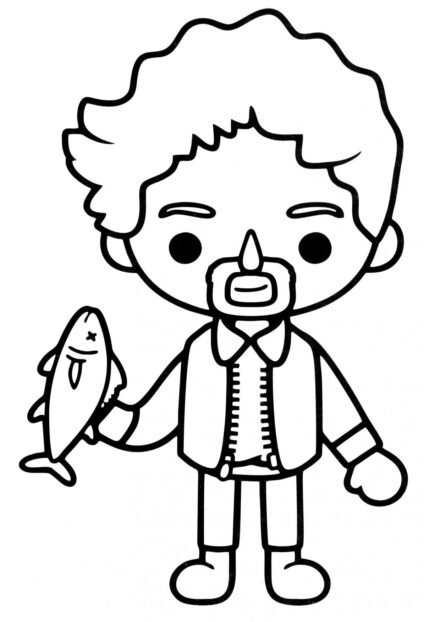 Toca Boca Coloriage - Pêcheur