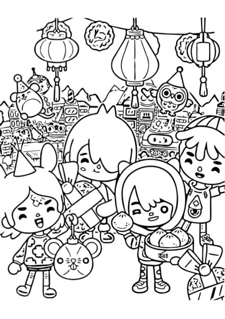 Toca Boca Coloriage - Nouvel An Chinois