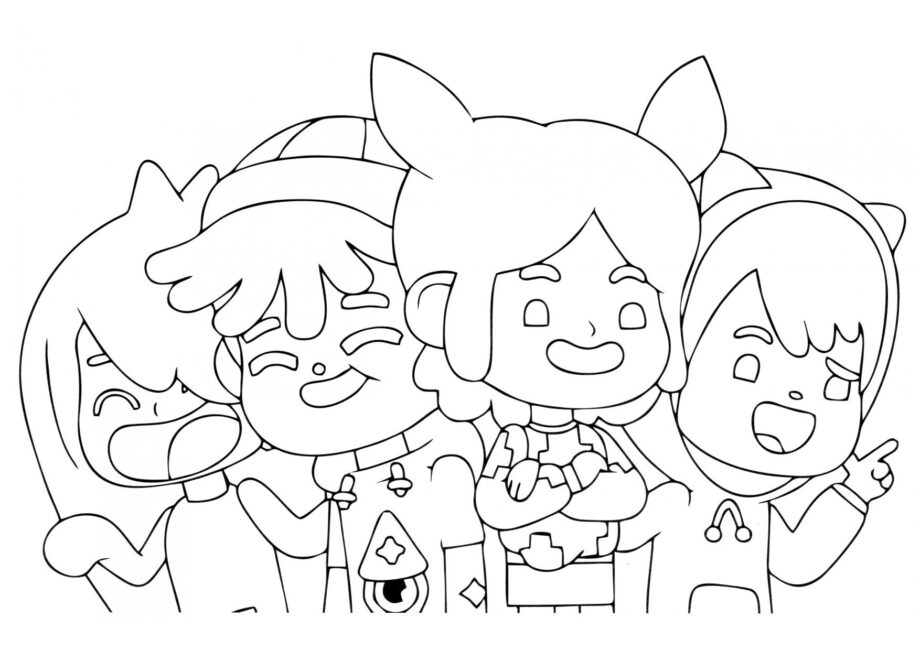 Coloriage - Nari, Leon, Rita et Zeke Ensemble