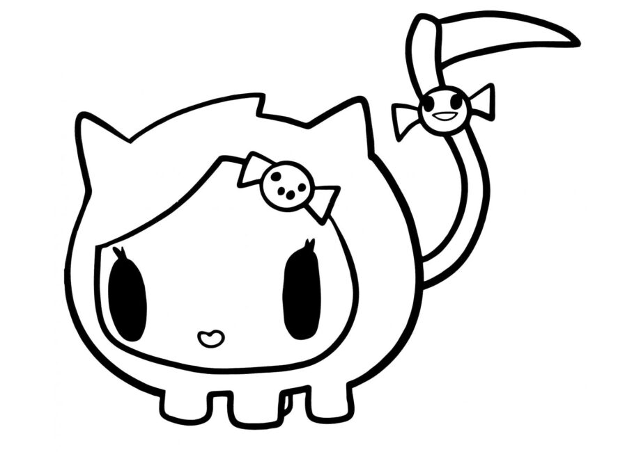 Tokidoki Coloriage - Skeletrina le Chaton