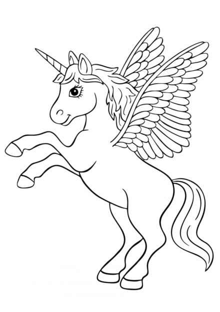 Coloriage : Licorne Sautillante