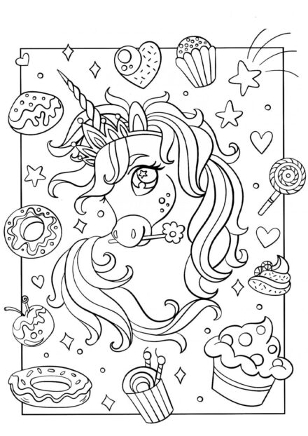 Coloriage : Petit Licorne au Goût Sucré