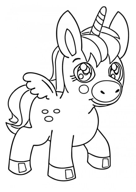 Coloriage : Adorable Petite Licorne