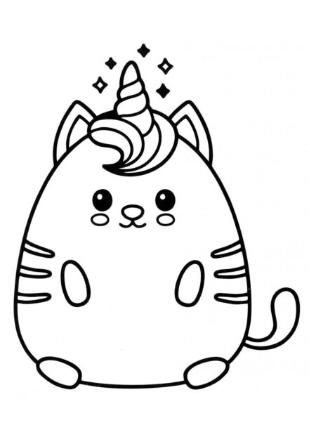 Coloriage : Chat Licorne