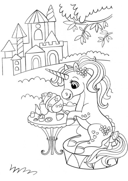 Coloriage : Thé de Licorne