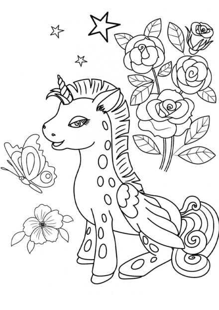 Coloriage : Faon Licorne