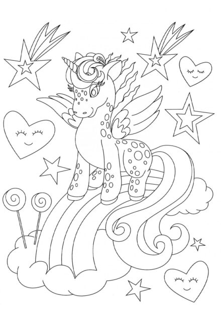 Coloriage : Licorne Tachetée