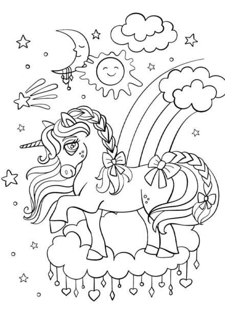 Coloriage : Merveilleuse Petite Licorne