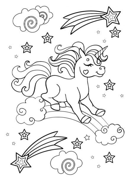 Coloriage : Licorne Galopante