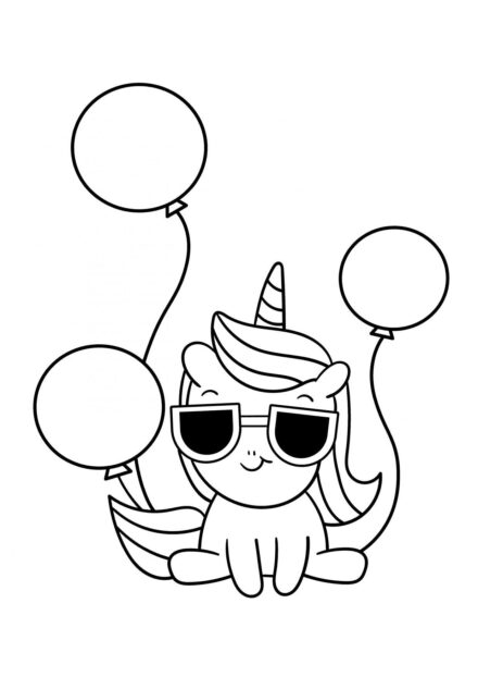 Coloriage : Licorne Cool